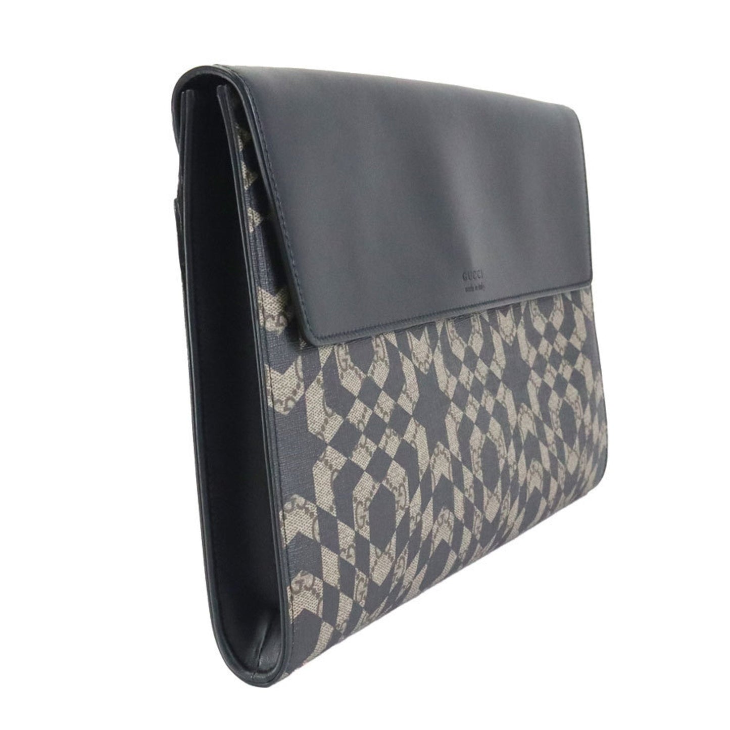 Gucci Black Brown Pvc Leather Clutch Bag ()