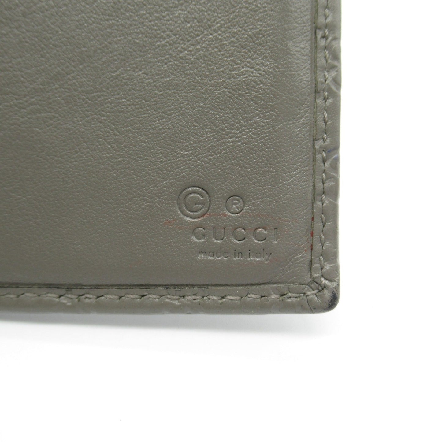 Gucci Gray Leather Long Wallet (Bi-Fold) ()