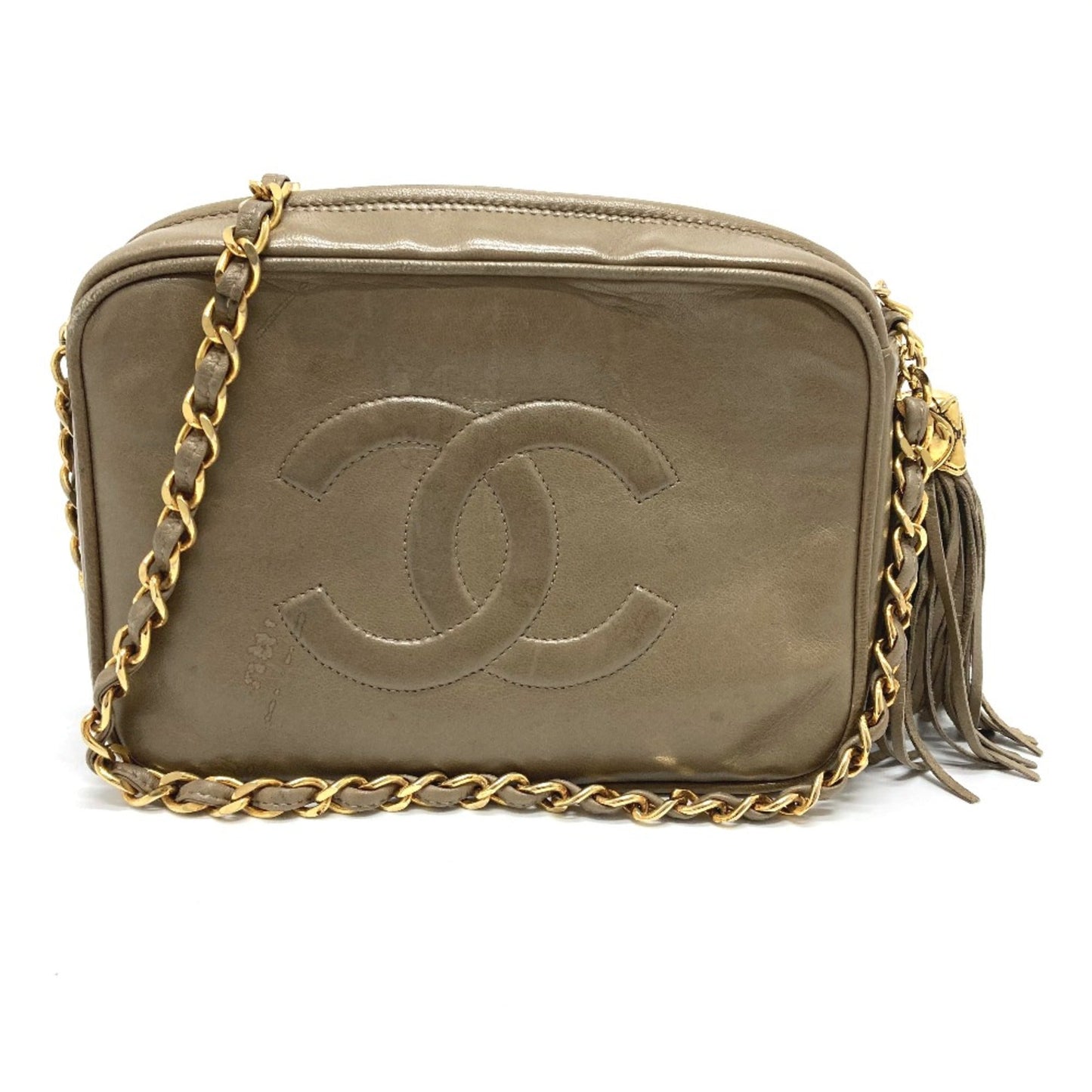 Chanel Beige Leather Shoulder Bag ()
