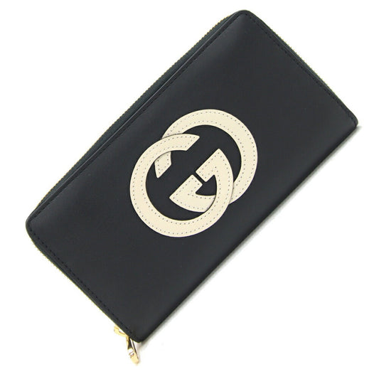 Gucci Black Ivory Leather Long Wallet (Bi-Fold) ()