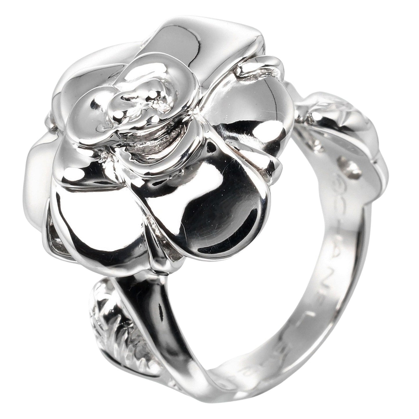 Chanel Camellia White Gold White Gold (18K) Band Ring ()