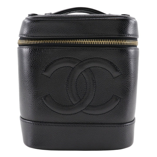 Chanel Black Caviar Leather Handbag Pouch ()