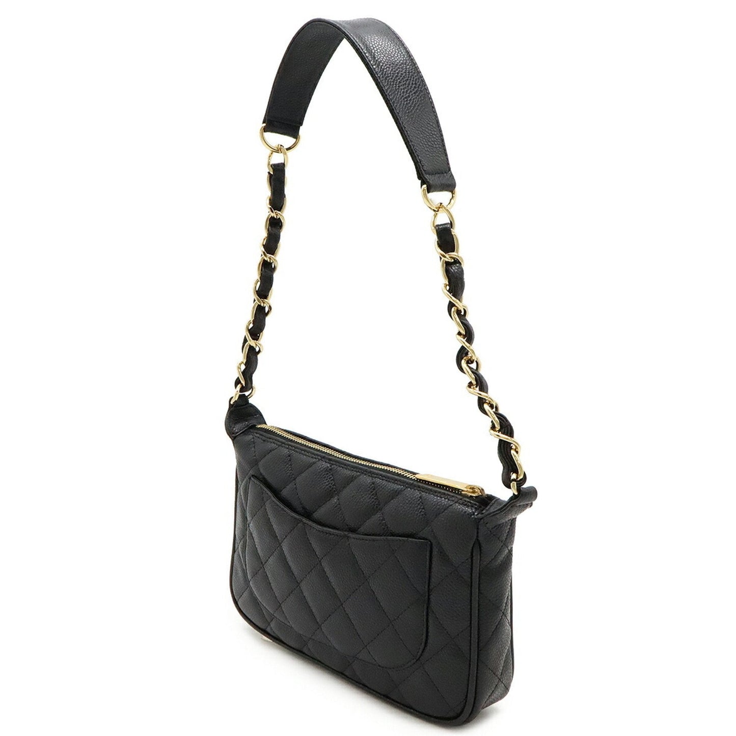 Chanel Black Grained Calfskin Shoulder Bag ()