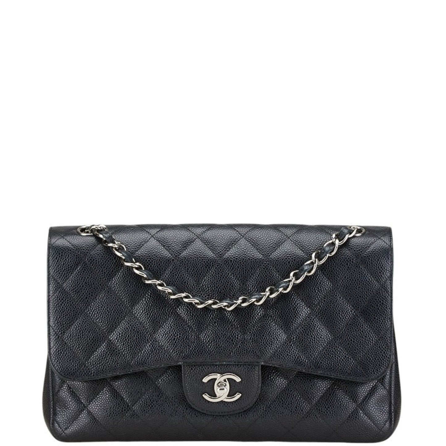 Chanel Black Grained Calfskin Shoulder Bag ()