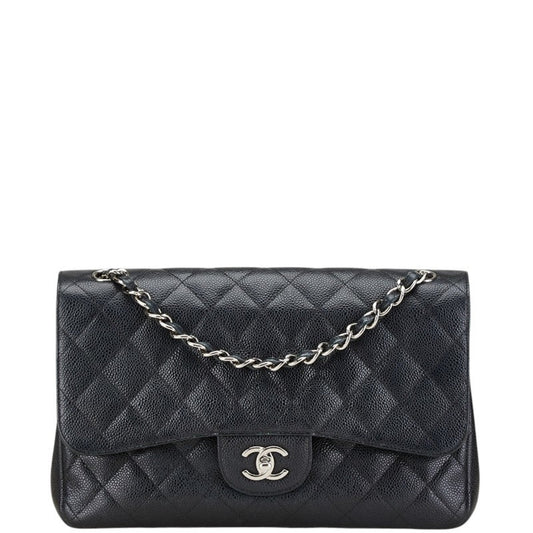 Chanel Black Grained Calfskin Shoulder Bag ()