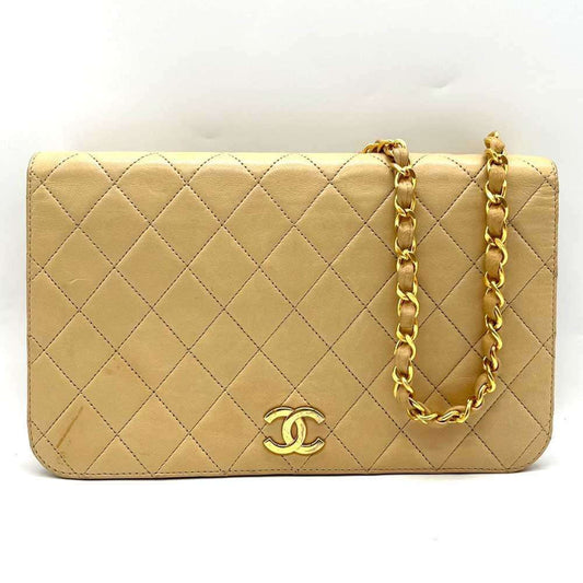 Chanel Beige Leather Shoulder Bag ()