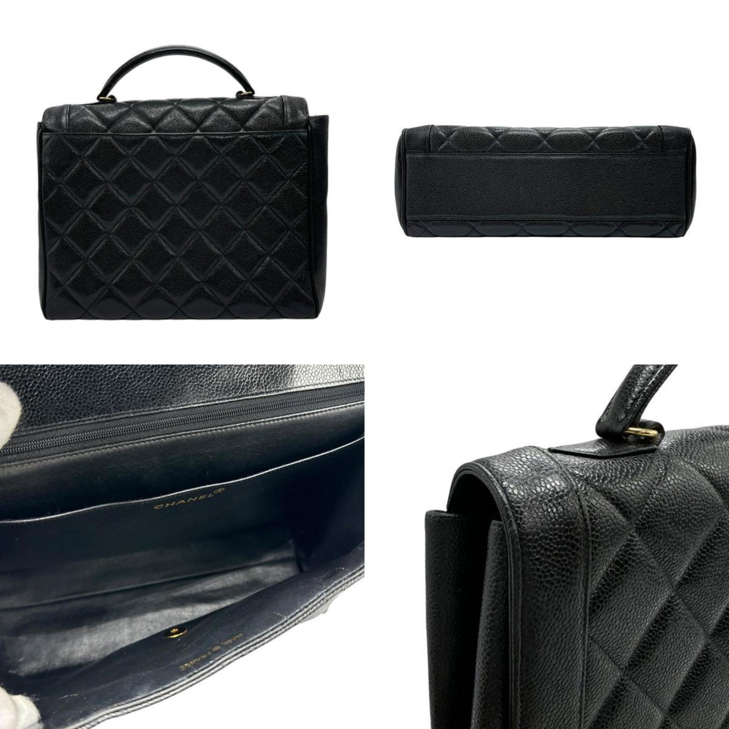 Chanel Black Caviar Leather Handbag ()