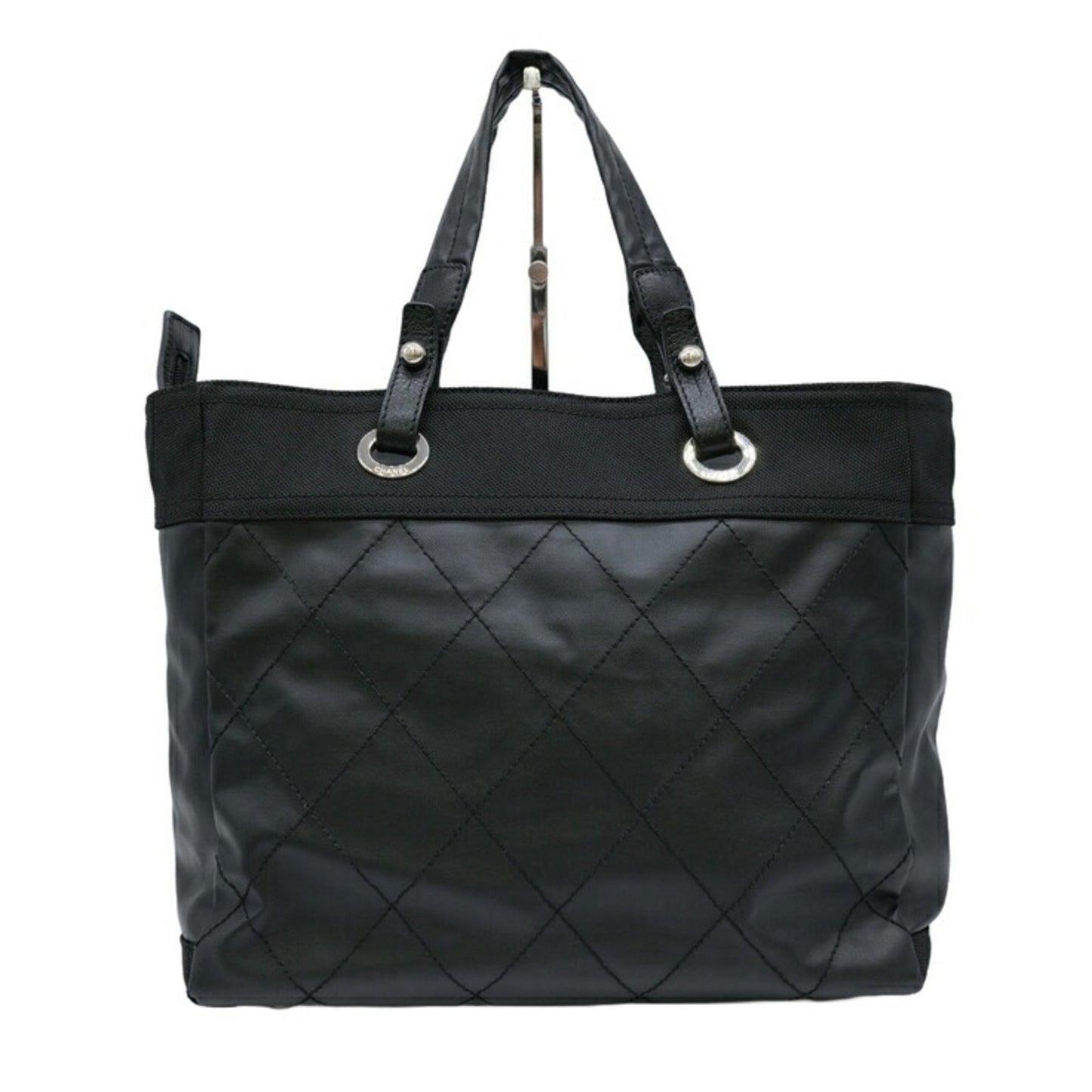 Chanel Black Coated Canvas Tote Bag ()