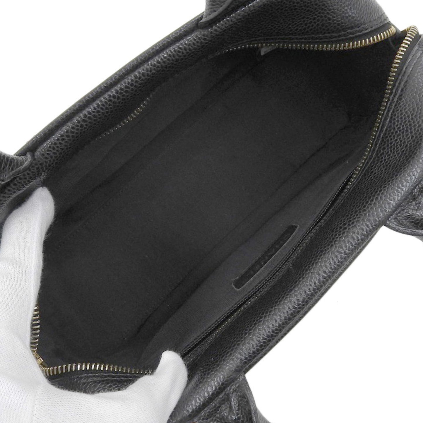 Chanel Black Caviar Leather Boston Bag Handbag ()