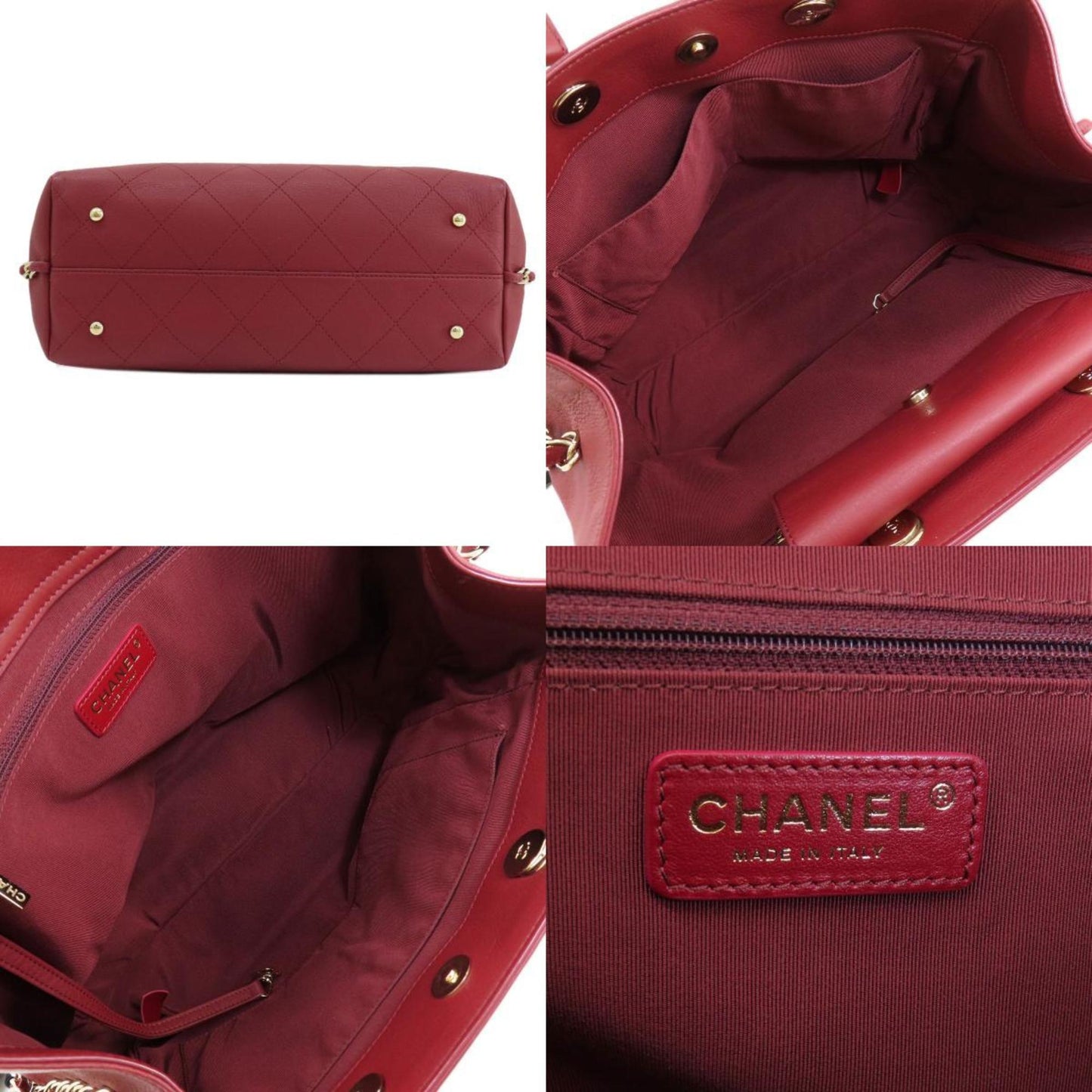 Chanel Bordeaux Leather Handbag ()