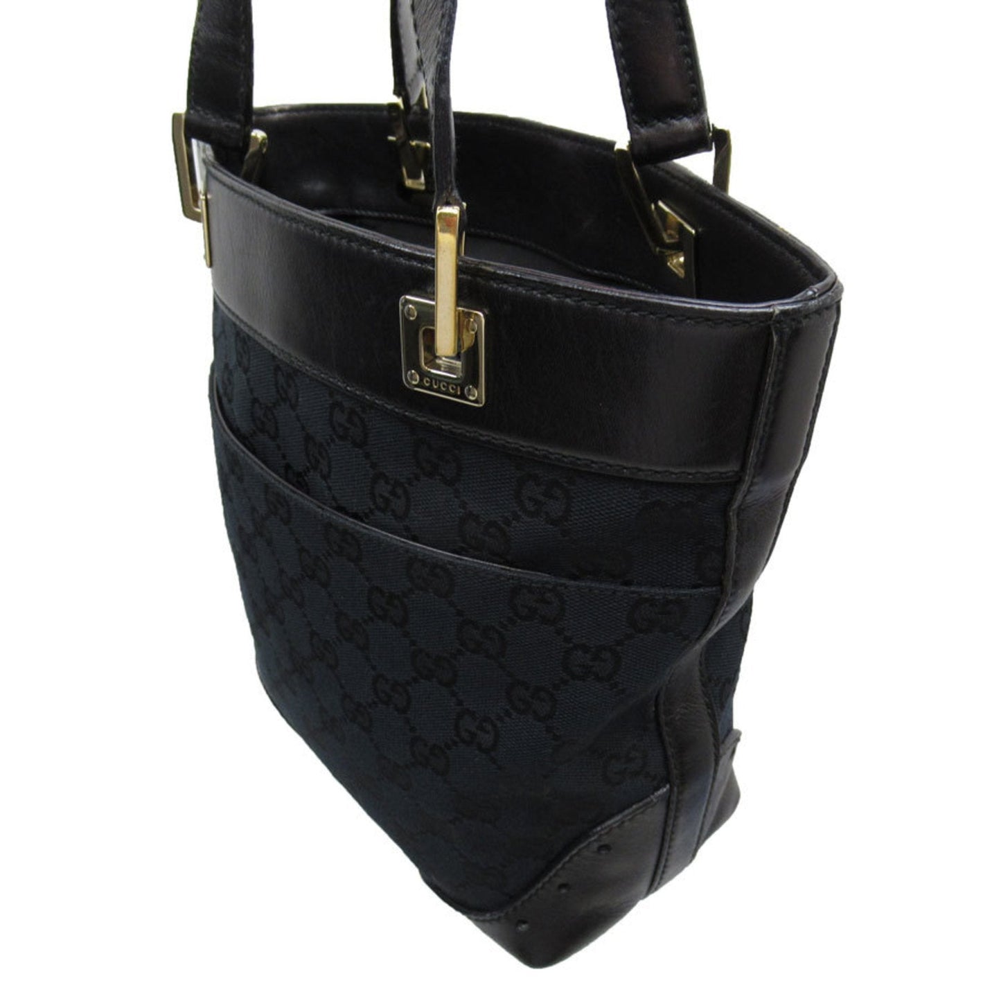 Gucci Black Gg Canvas Shoulder Bag ()