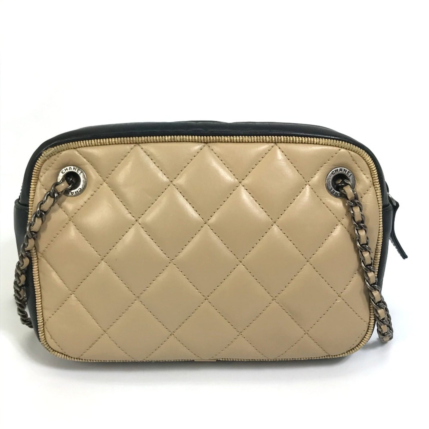 Chanel Beige Leather Shoulder Bag ()