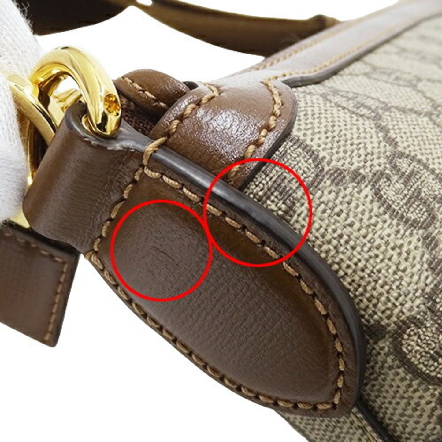 Gucci Beige Brown Gg Supreme Shoulder Bag ()