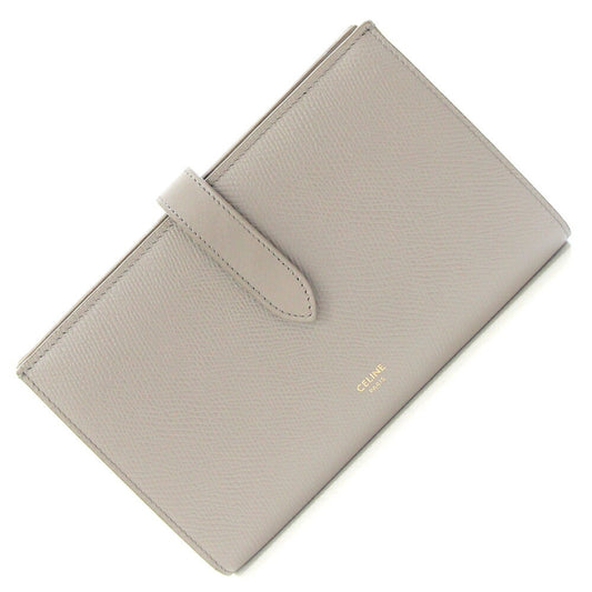 Celine Bi-fold Long Wallet with Large Strap, 10B633BFP, Greige Leather, Women's