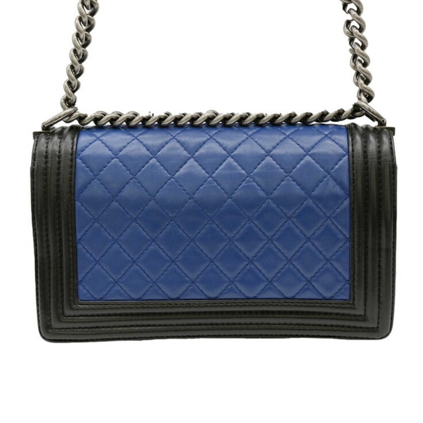 Chanel Black Blue Leather Shoulder Bag ()