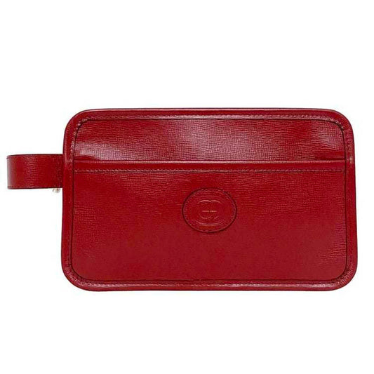 Gucci Red Color Leather Clutch Bag Handbag ()