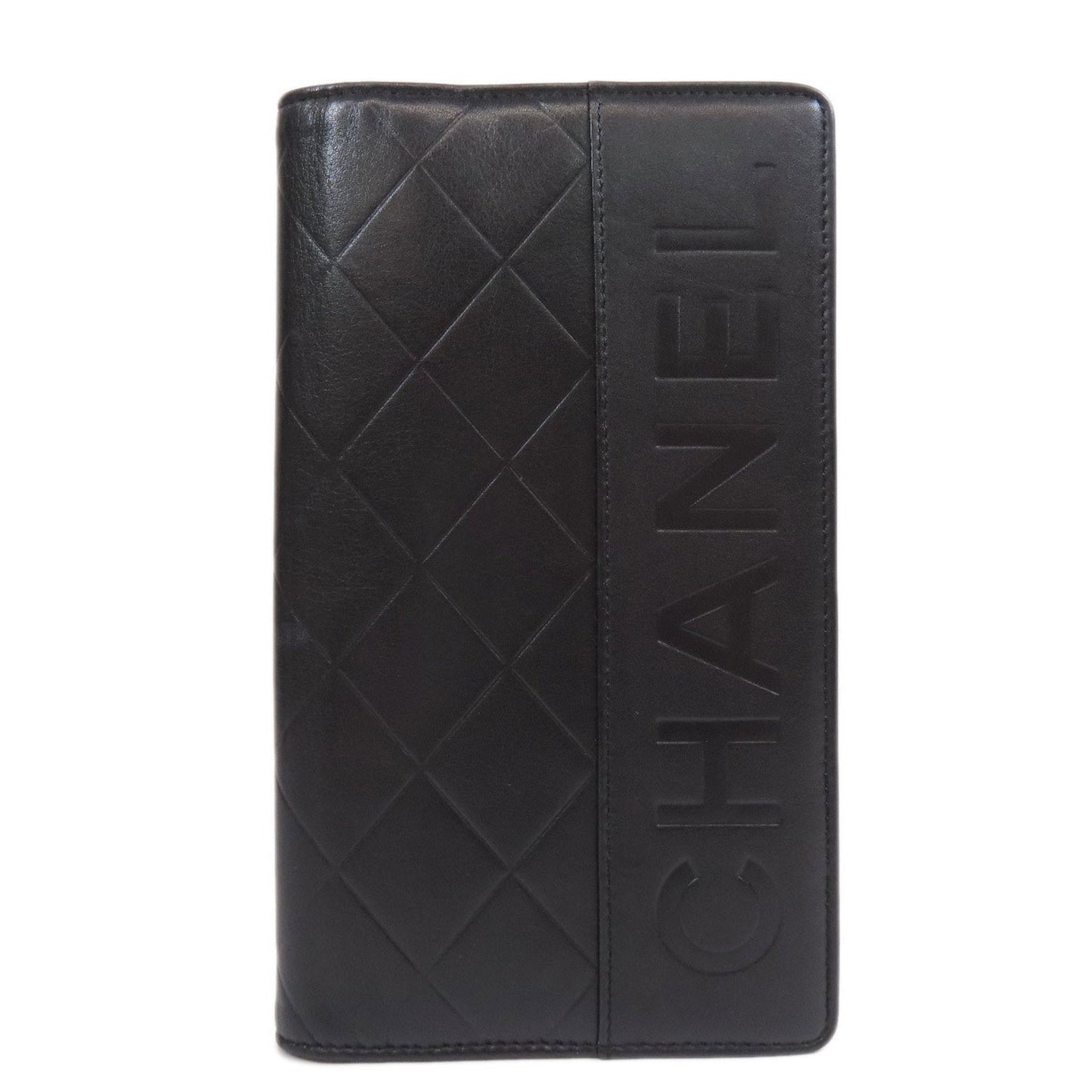 Chanel Black Leather Long Wallet (Bi-Fold) ()