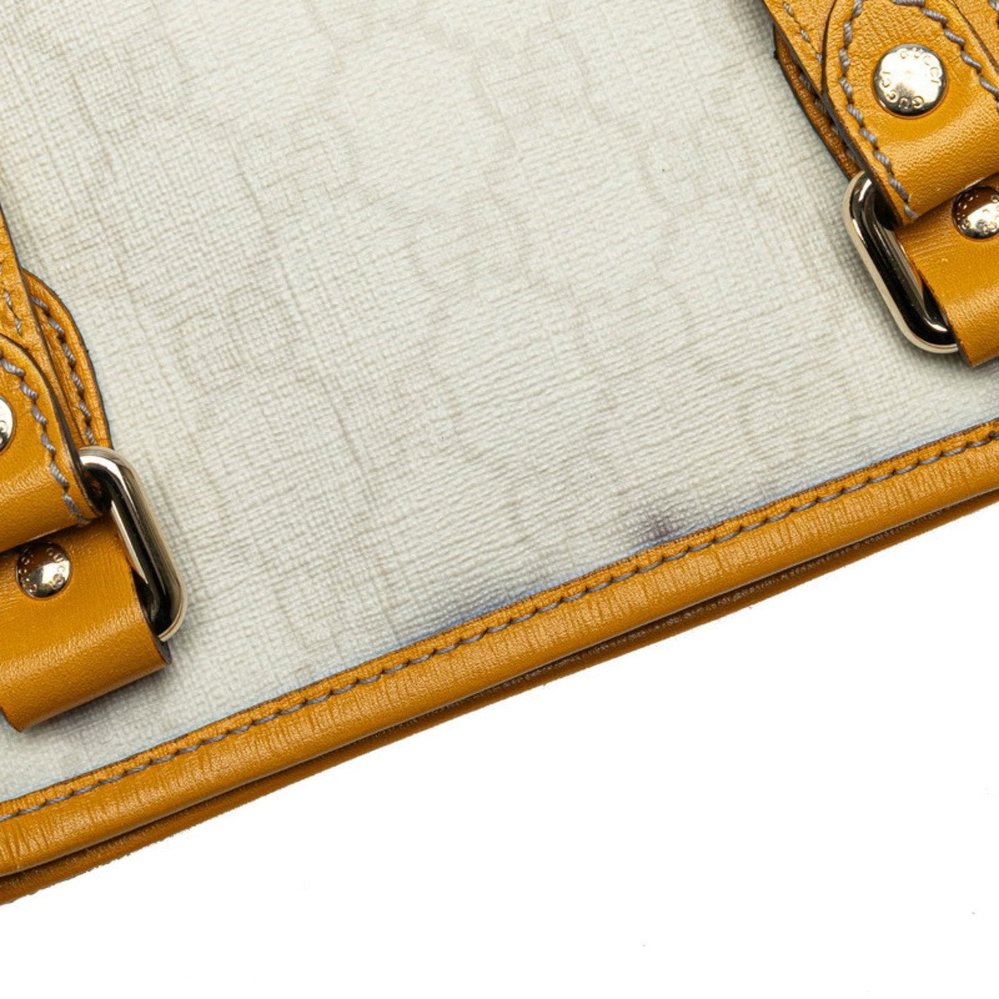 Gucci White Yellow Pvc Leather Tote Bag ()