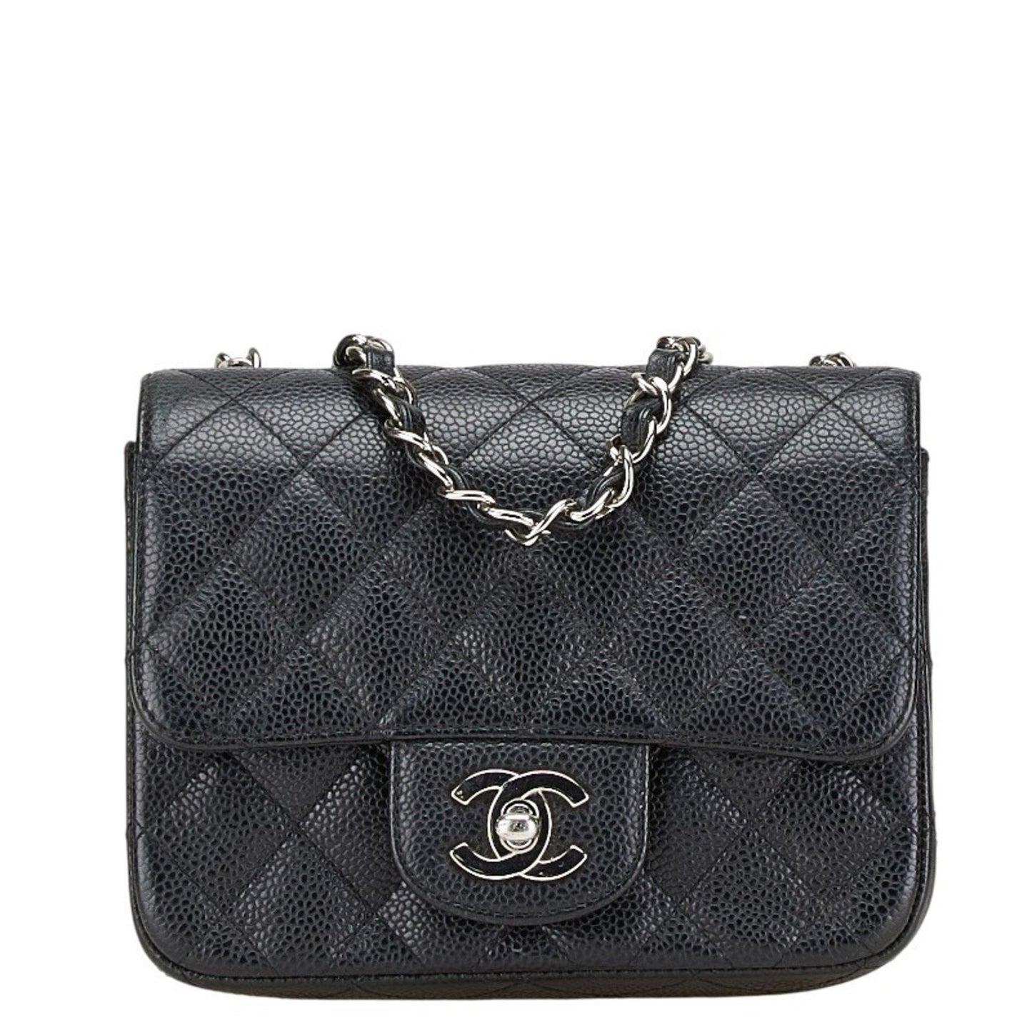 Chanel Black Grained Calfskin Shoulder Bag ()