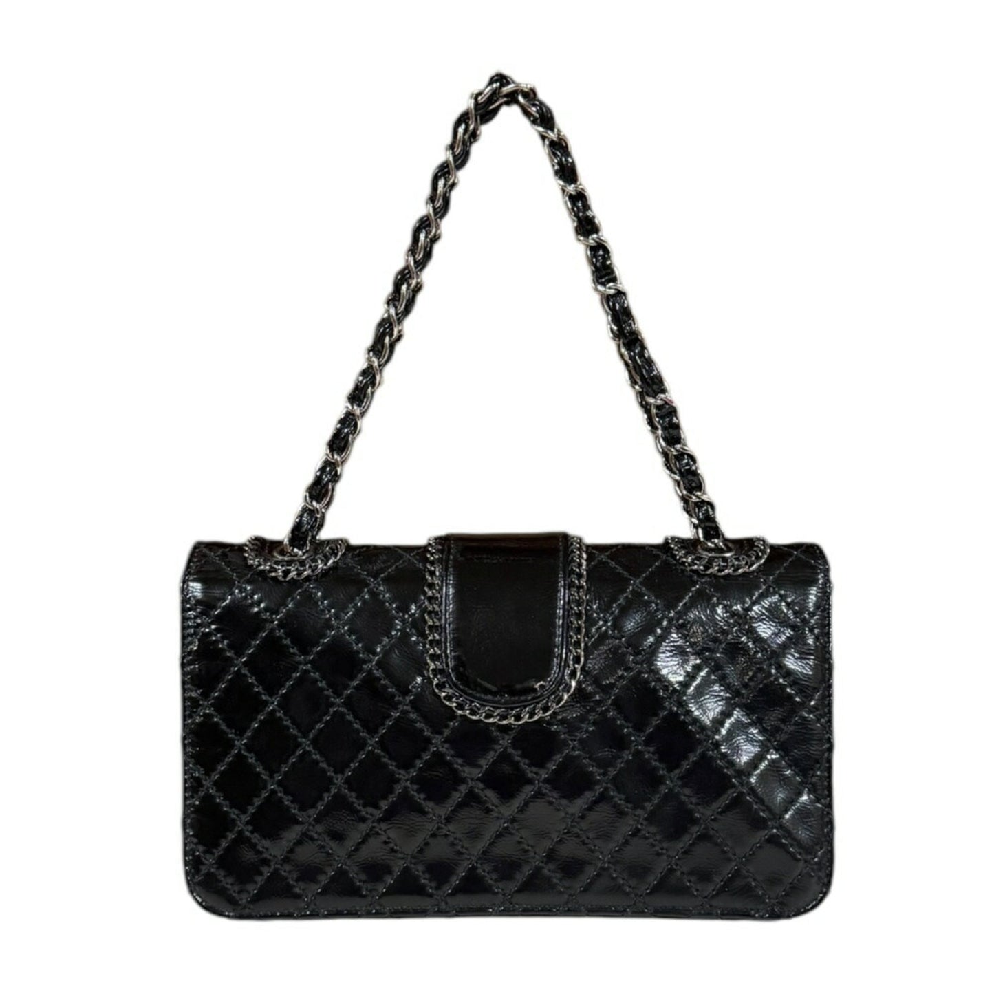 Chanel Black Patent Leather Shoulder Bag ()