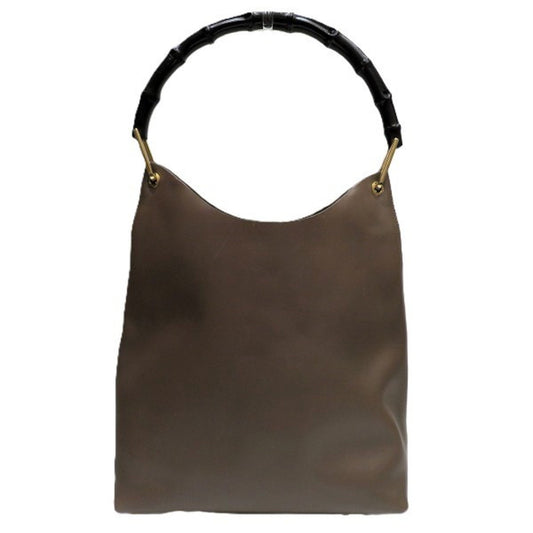 Gucci Brown Leather Shoulder Bag Tote Bag ()