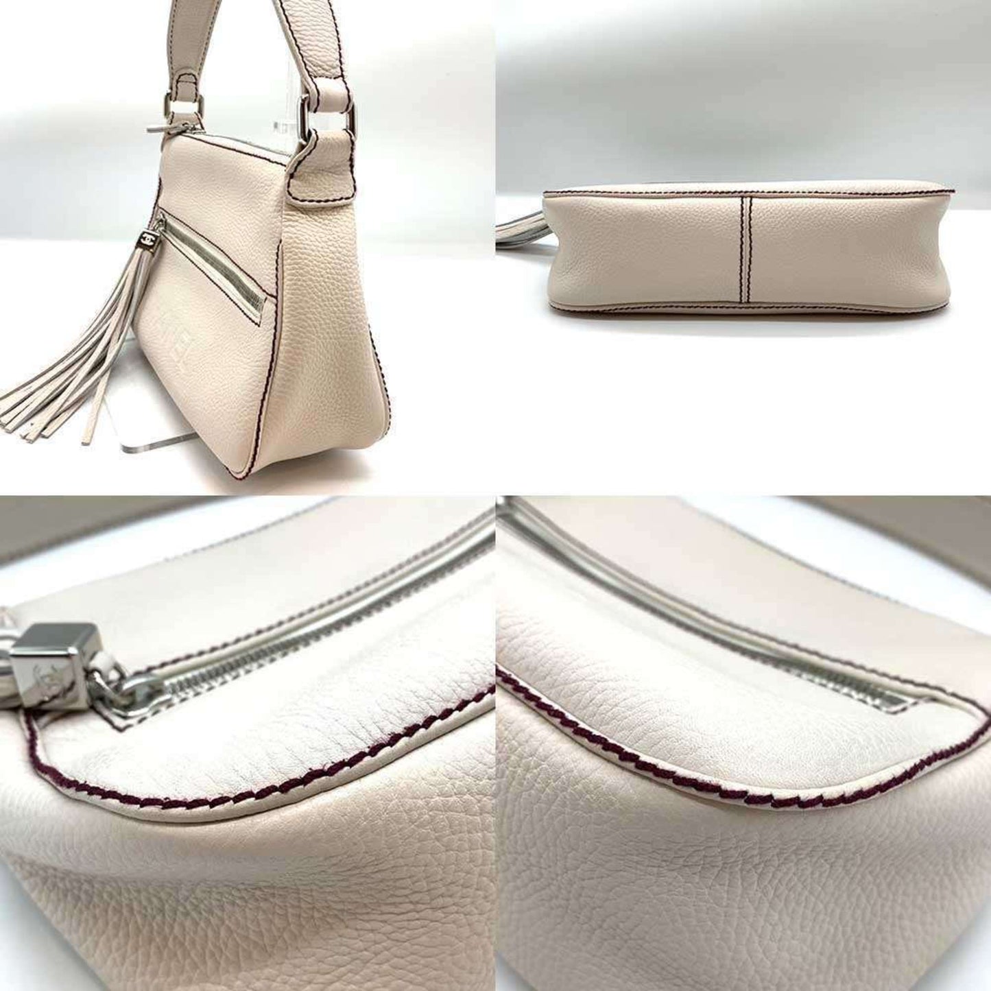 Chanel White Leather Shoulder Bag ()