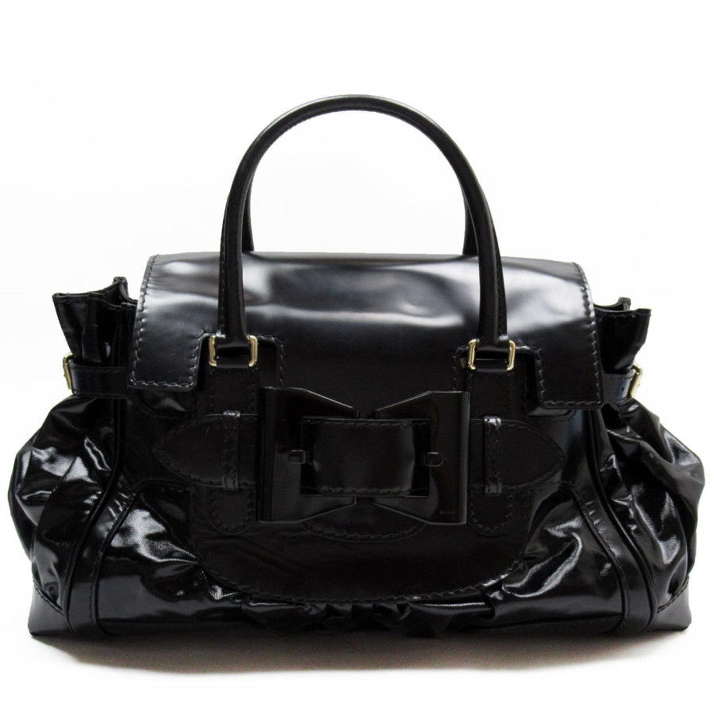 Gucci Black Coated Canvas Pvc Leather Handbag ()