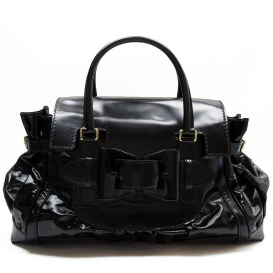 Gucci Black Coated Canvas Pvc Leather Handbag ()