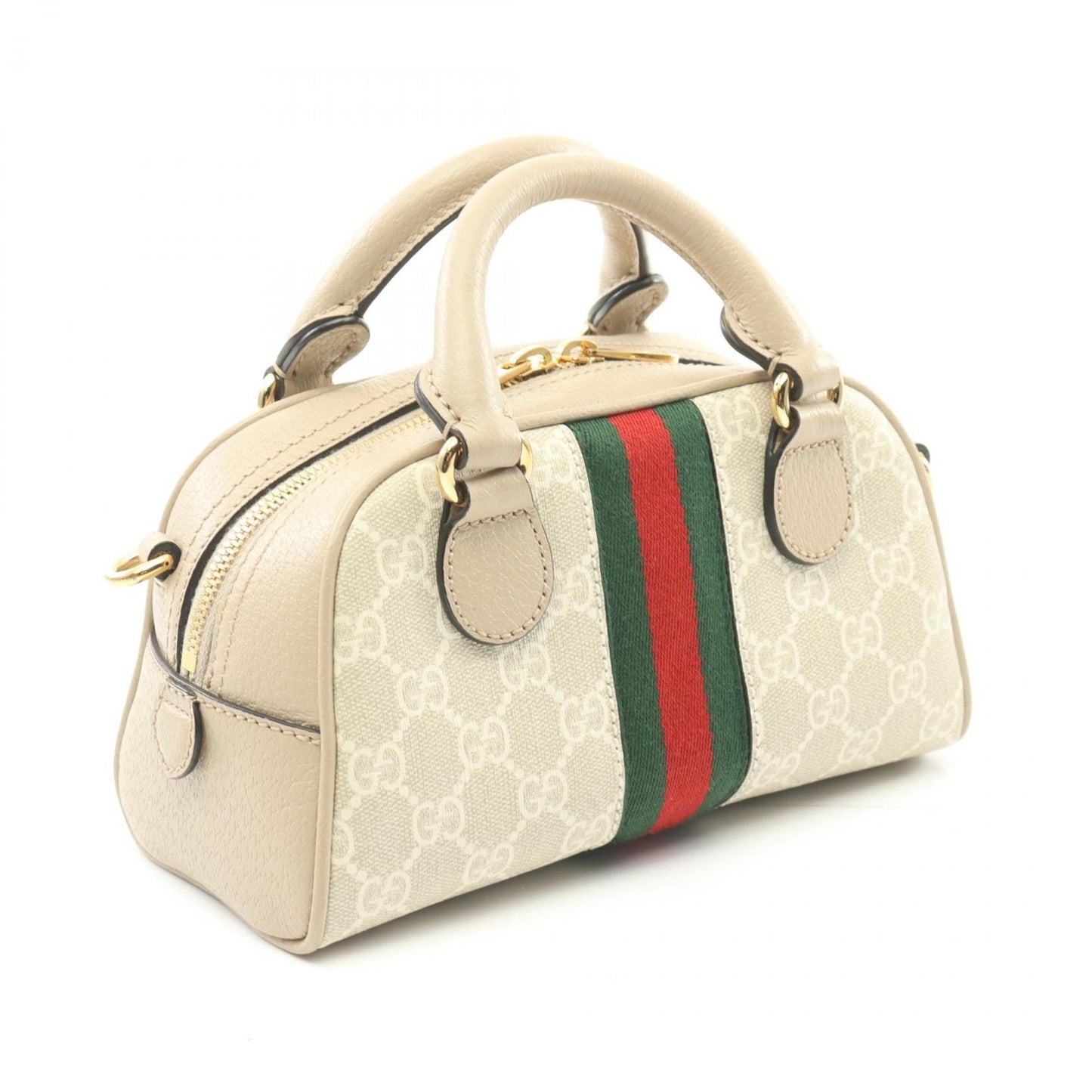 Gucci Beige Multi-Color Coated Canvas Handbag ()