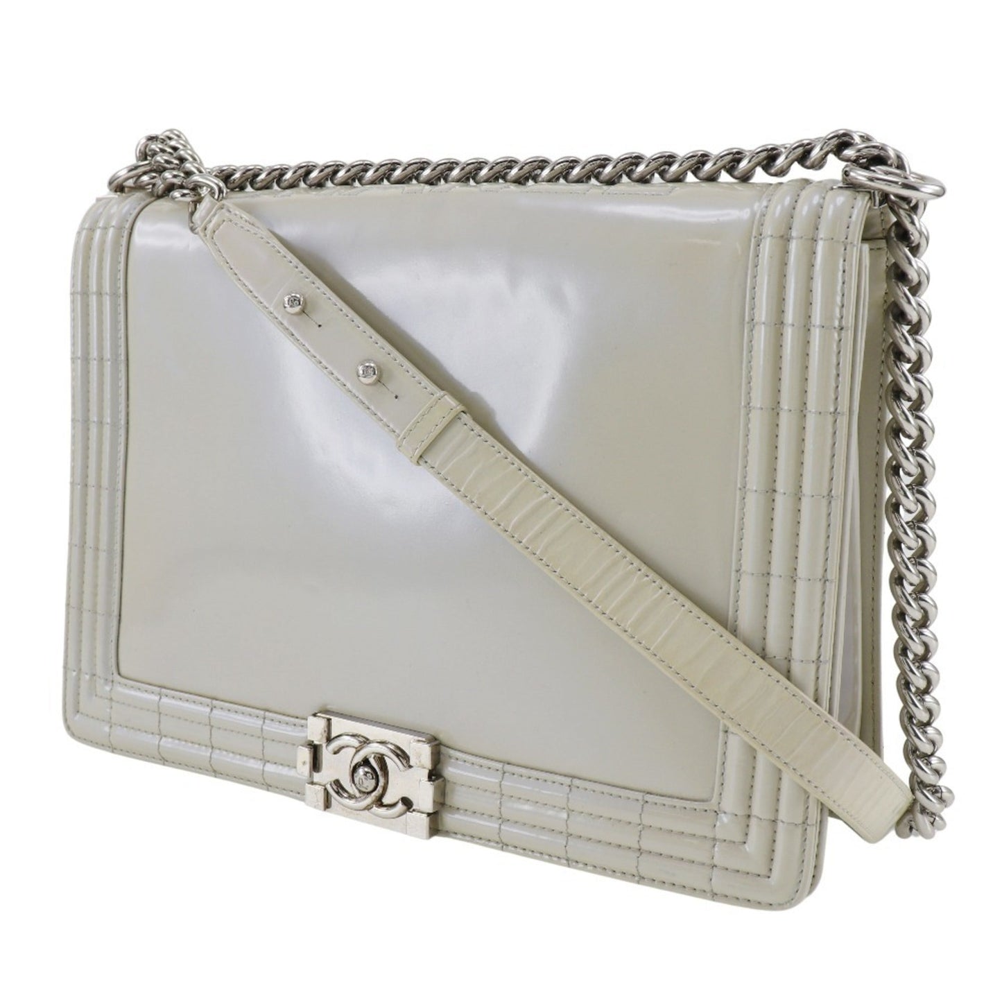 Chanel White Leather Shoulder Bag ()
