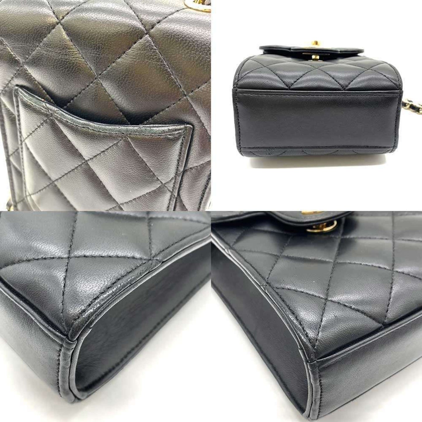 Chanel Black Leather Pochette Shoulder Bag ()