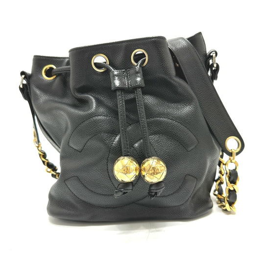 Chanel Black Leather Shoulder Bag ()