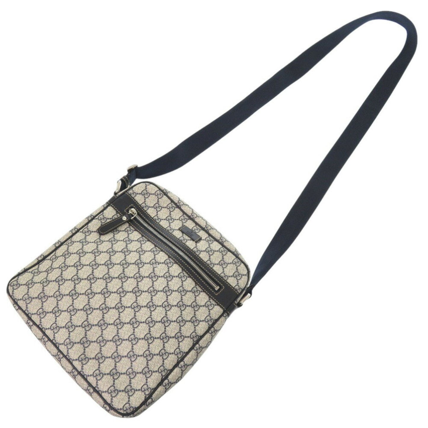Gucci Beige Navy Gg Supreme Shoulder Bag ()