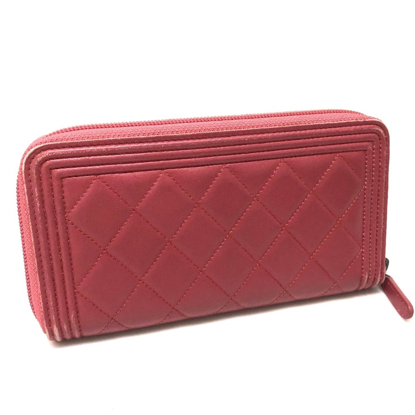 Chanel Pink Leather Long Wallet (Bi-Fold) ()