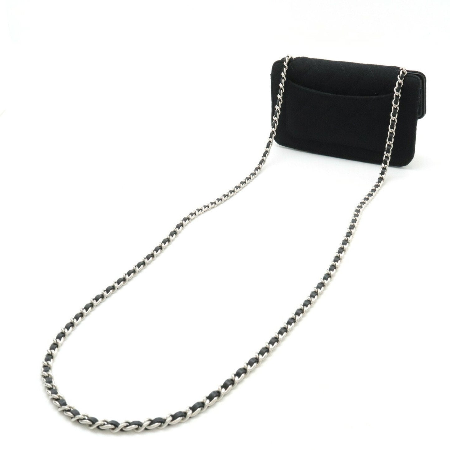 Chanel Black Gray Cotton Nylon Shoulder Bag ()