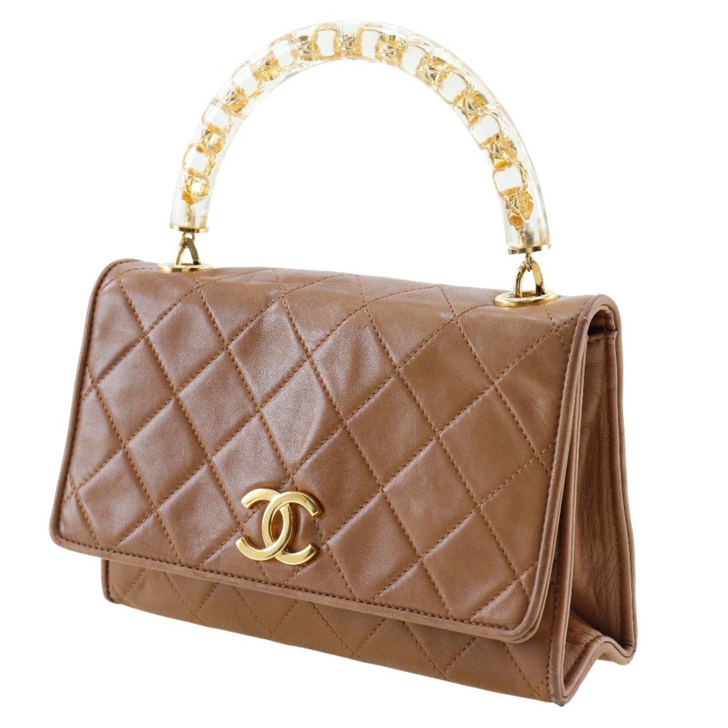 Chanel Beige Leather Handbag ()