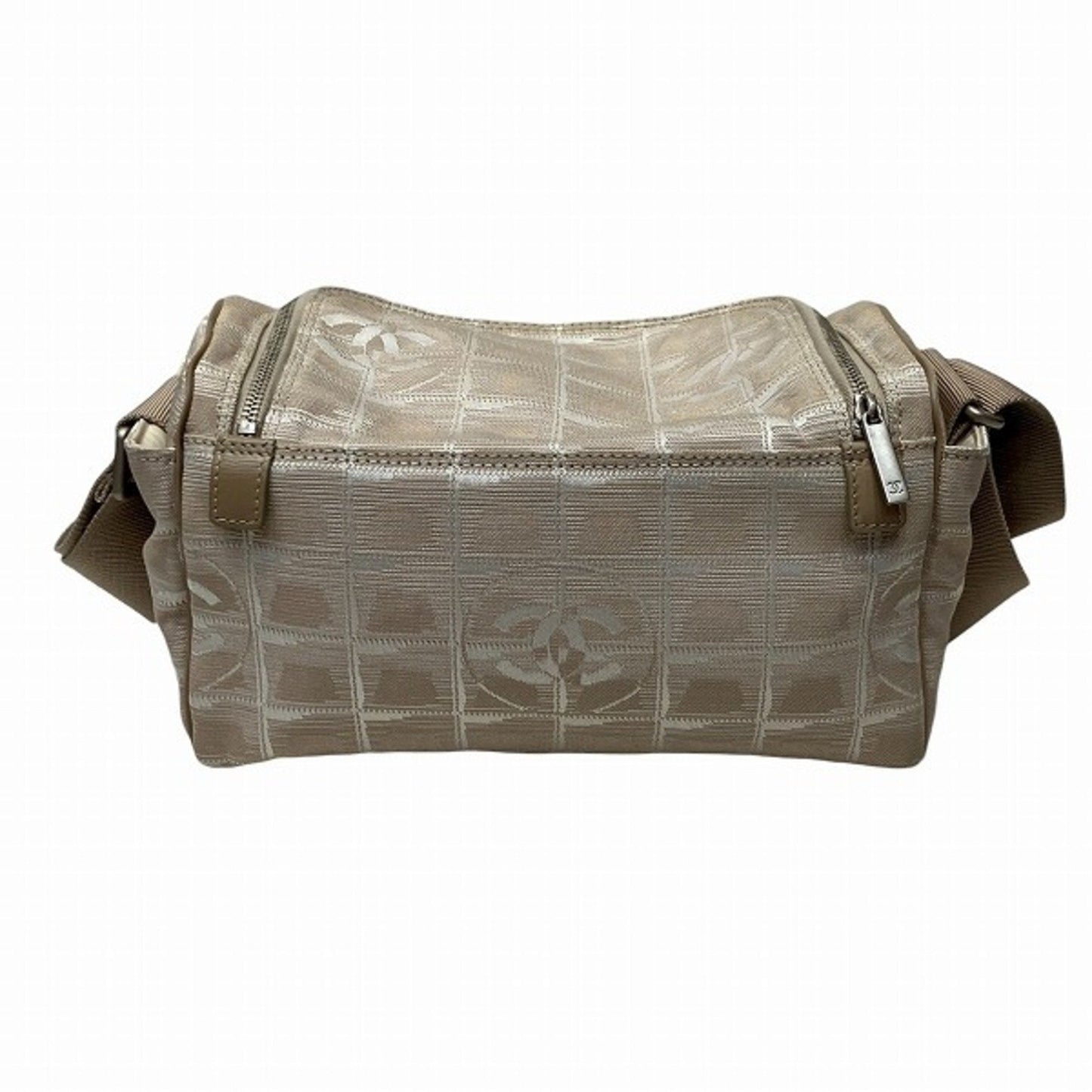 Chanel Beige Nylon Canvas Shoulder Bag ()