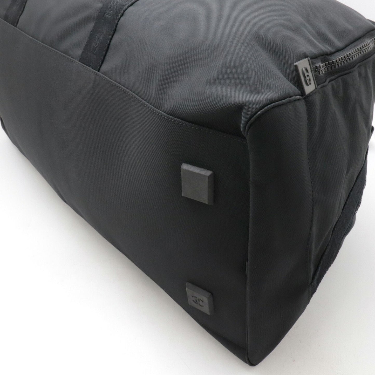 Chanel Beige Black Nylon Boston Bag Shoulder Bag ()