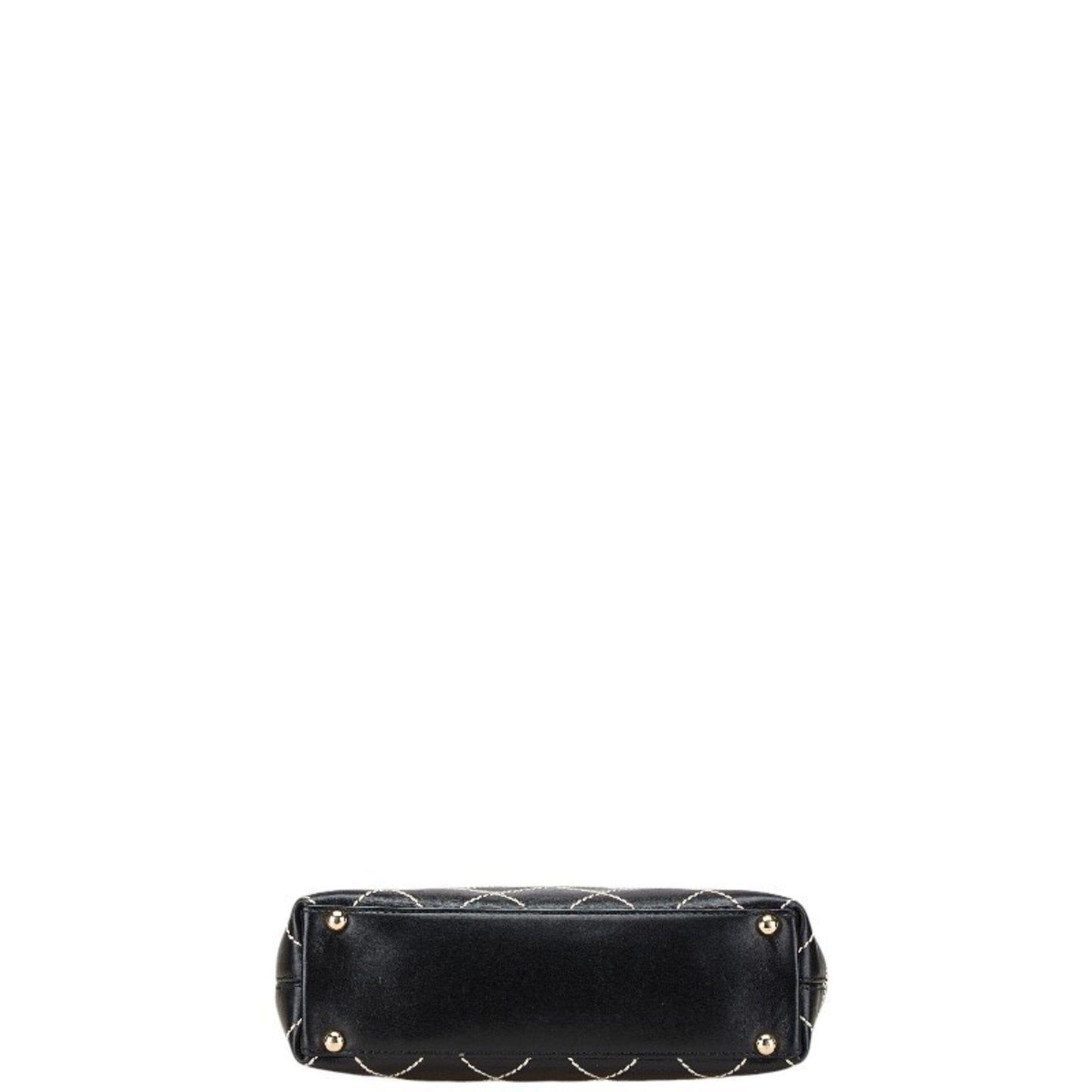 Chanel Black Leather Handbag Tote Bag ()