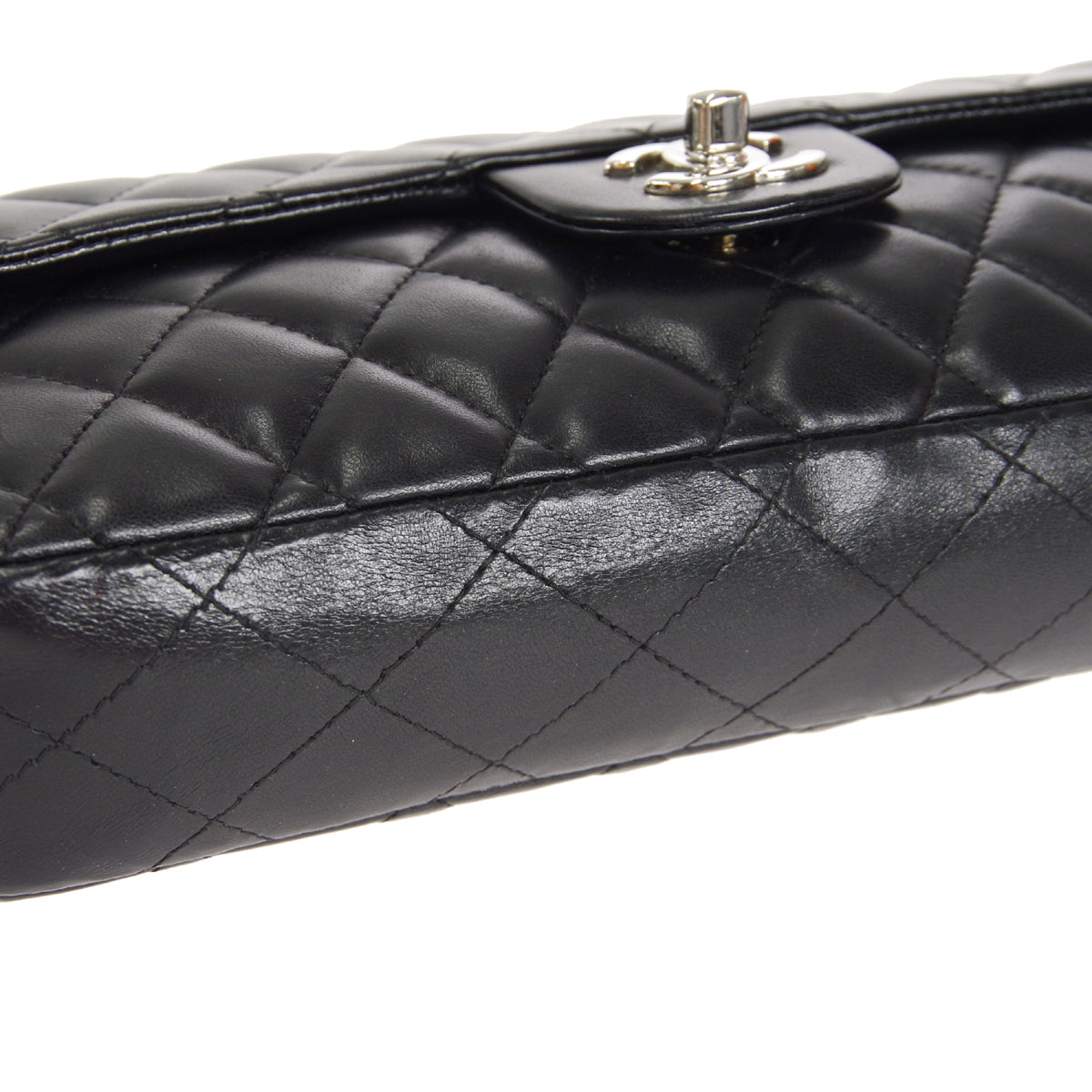 CHANEL 2006-2008 East West SHW Black Lambskin