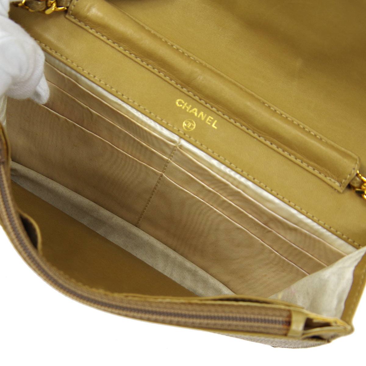 CHANEL 1996-1997 Timeless WOC Beige Caviar