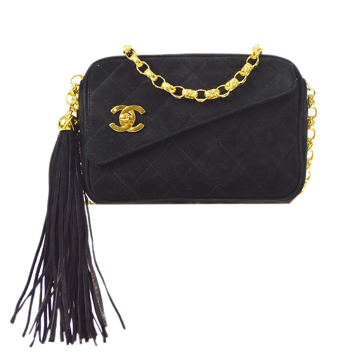 CHANEL 1994-1996 Pocket Camera Bag Mini Black Suede