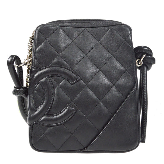 CHANEL Cambon Ligne Shoulder Bag Black Calfskin