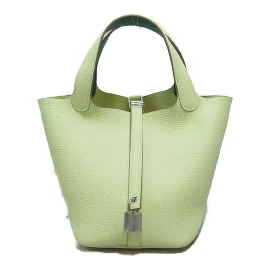 Hermes Picotin Lock PM Leather Handbag Green