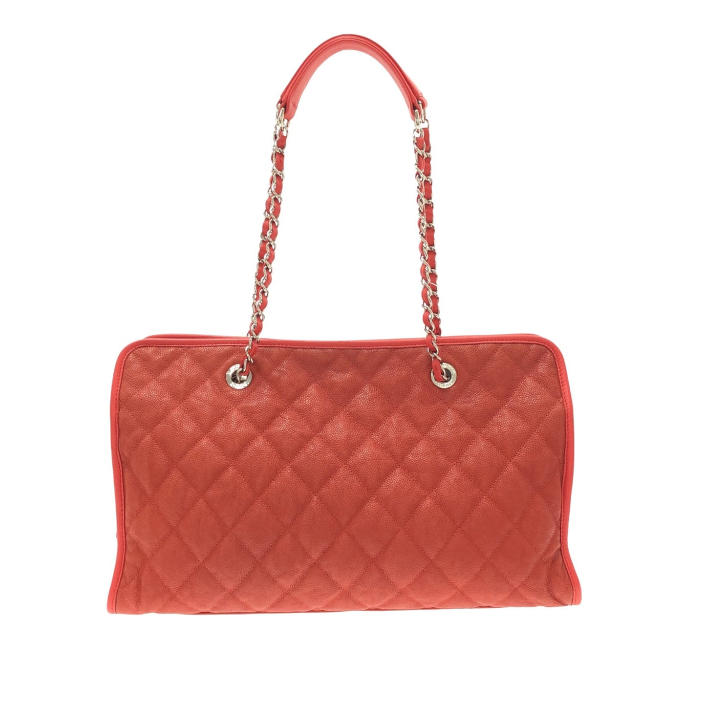 Red Chanel Caviar French Riviera Tote