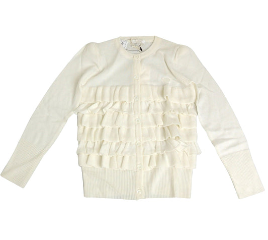 Gucci Kids White Ruffle Wool / Cashmere / Silk Sweater Top(Size 4)