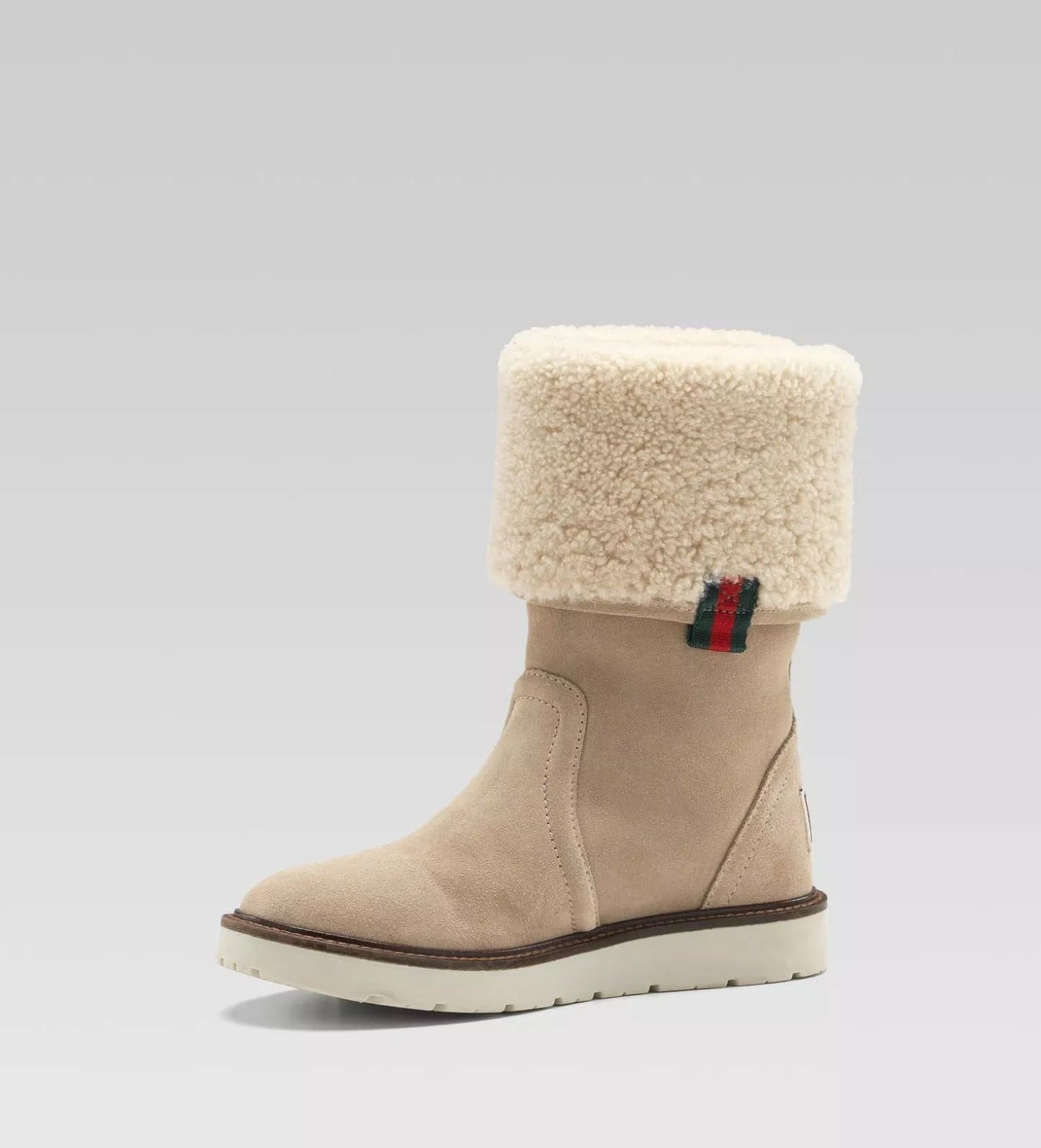 Gucci Kids "Saintex" Shearling Web Boot (29 IT / US 12)