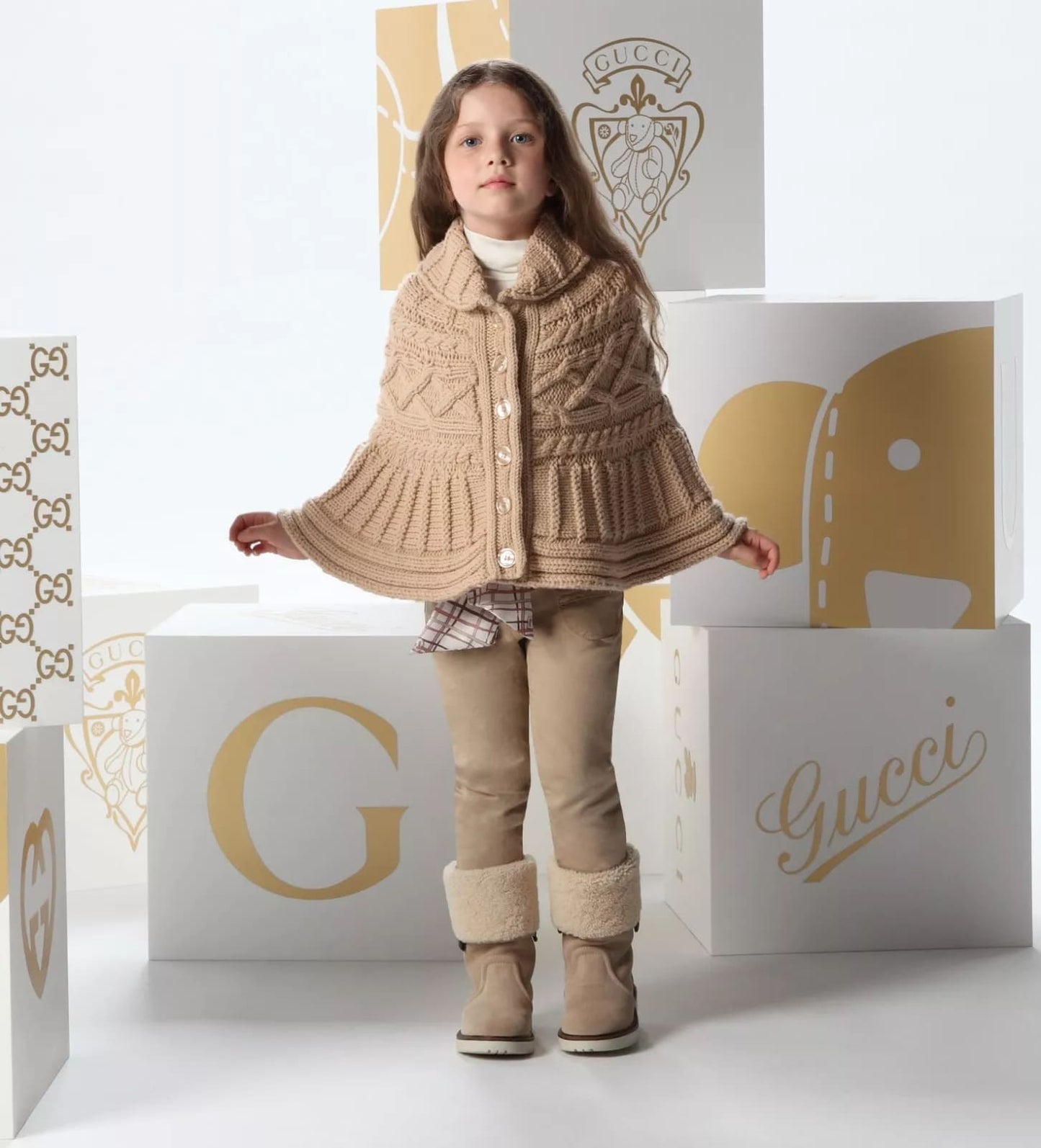 Gucci Kids "Saintex" Shearling Web Boot (29 IT / US 12)