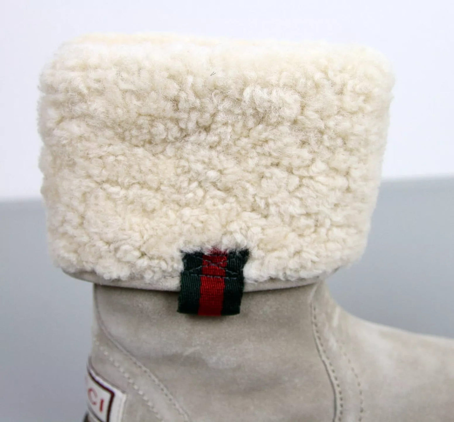 Gucci Kids "Saintex" Shearling Web Boot (29 IT / US 12)