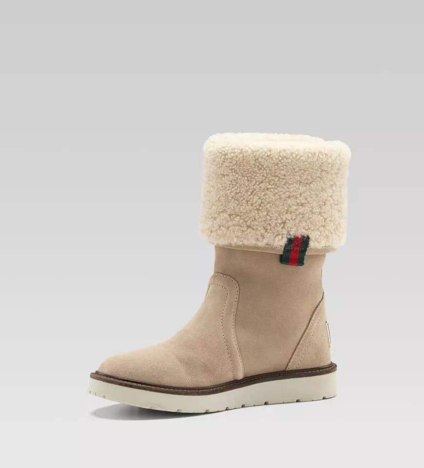 Gucci Kids "Saintex" Shearling Web Boot (30 IT / 12.5 US)